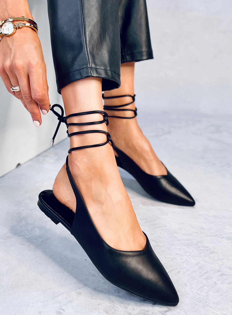 Ladies flat black shoes, black shoes woman, Black flat shoes, Shoes size 7 EU40