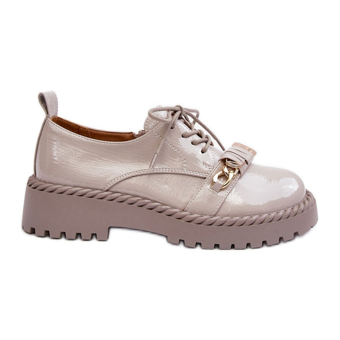 Woman's Grey Lace Up Loafers Designer Shoes Collection