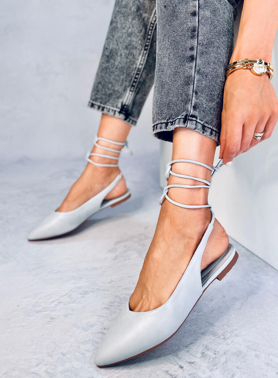 Grey Ballerina Shoes for Woman with Open Heel