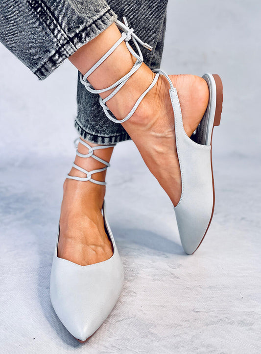 Grey Ballerina Shoes for Woman with Open Heel