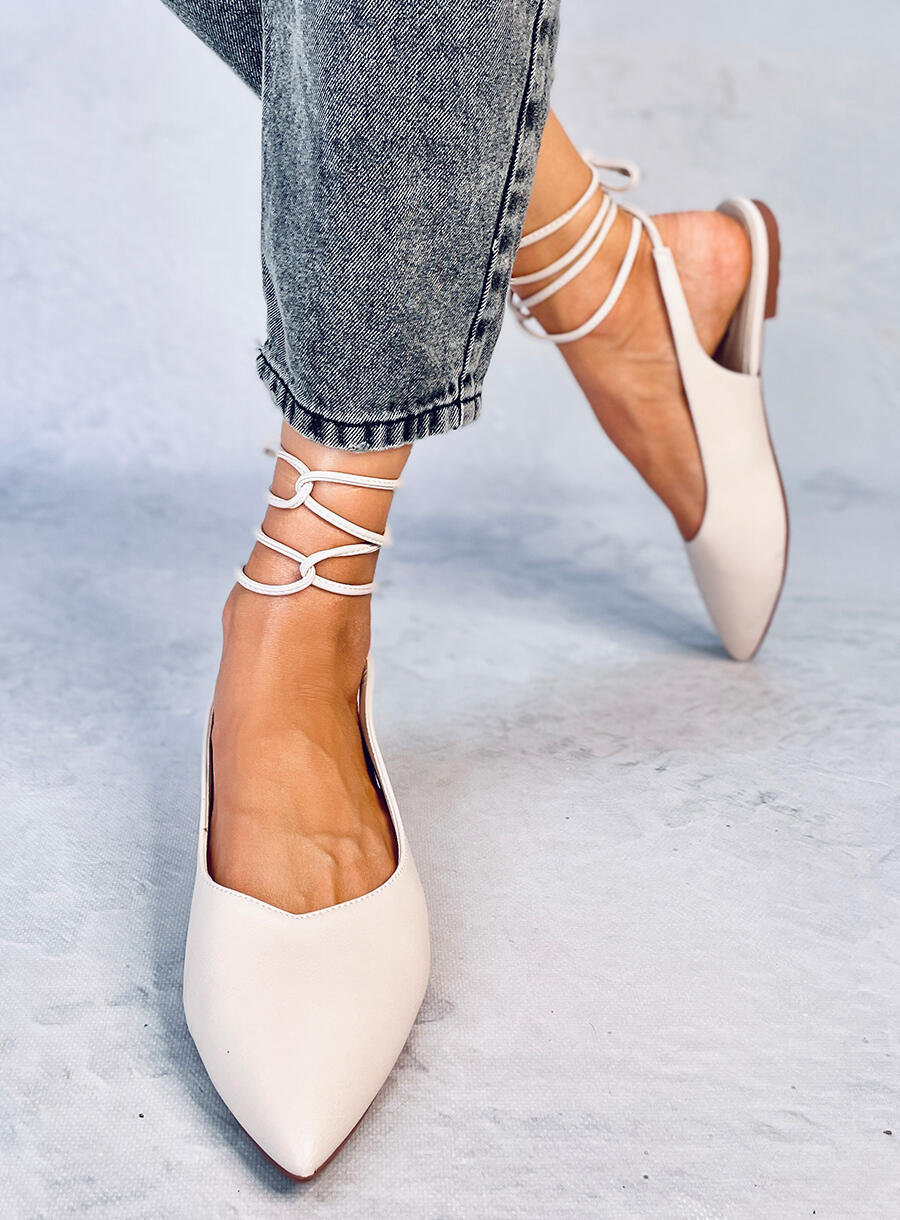 Pink Ballerina Shoes for Woman with Open Heel