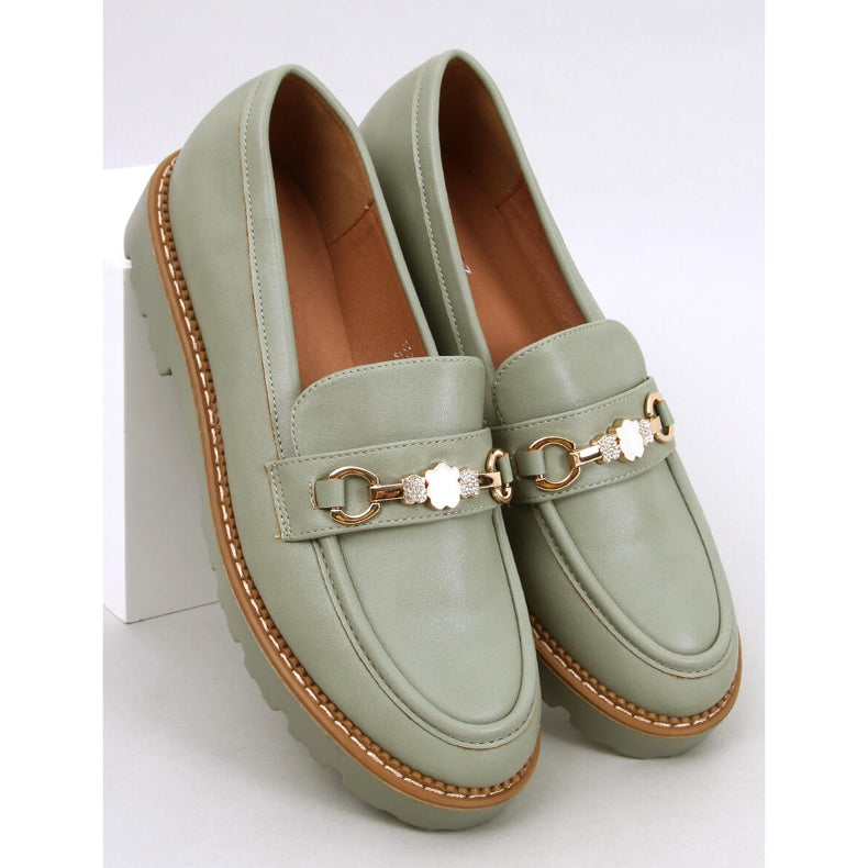 NEW Woman Platform Loafers - Green