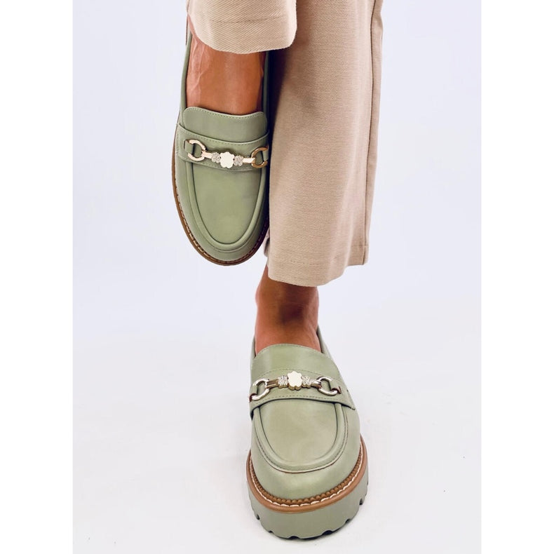 NEW Woman Platform Loafers - Green