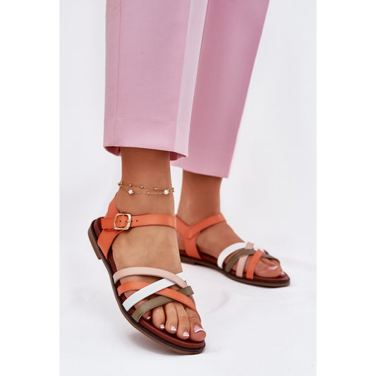 Woman's Woven Orange Khaki Sandals