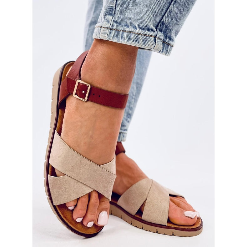 NEW Ladies Open Toe Beige Sandals