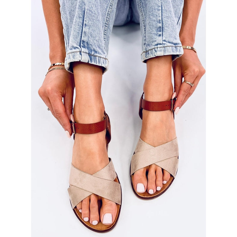 NEW Ladies Open Toe Beige Sandals