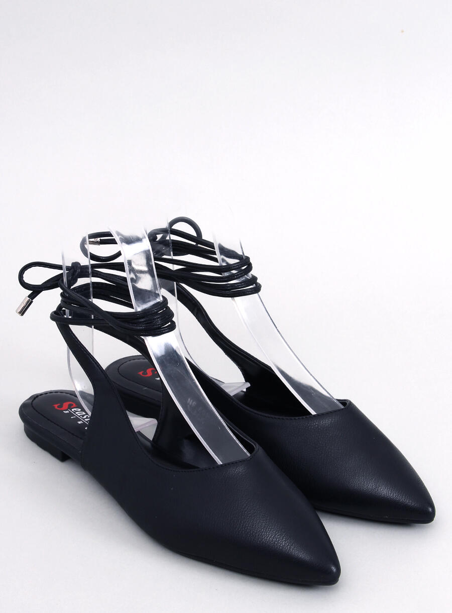 Black Ballerina Shoes for Woman with Open Heel