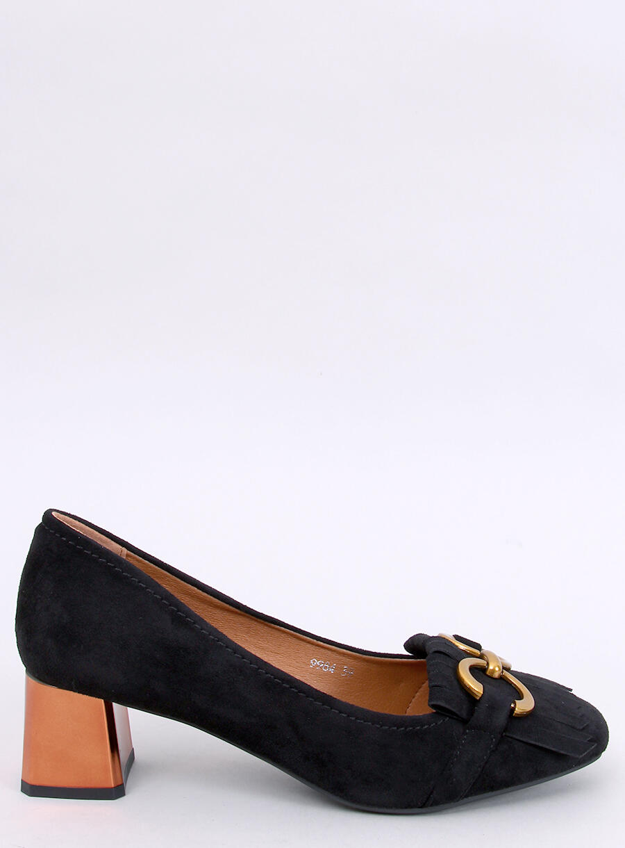 Woman court heels,  woman black court shoes,  kitten, mid  heeled shoes, Slip On court shoes,   