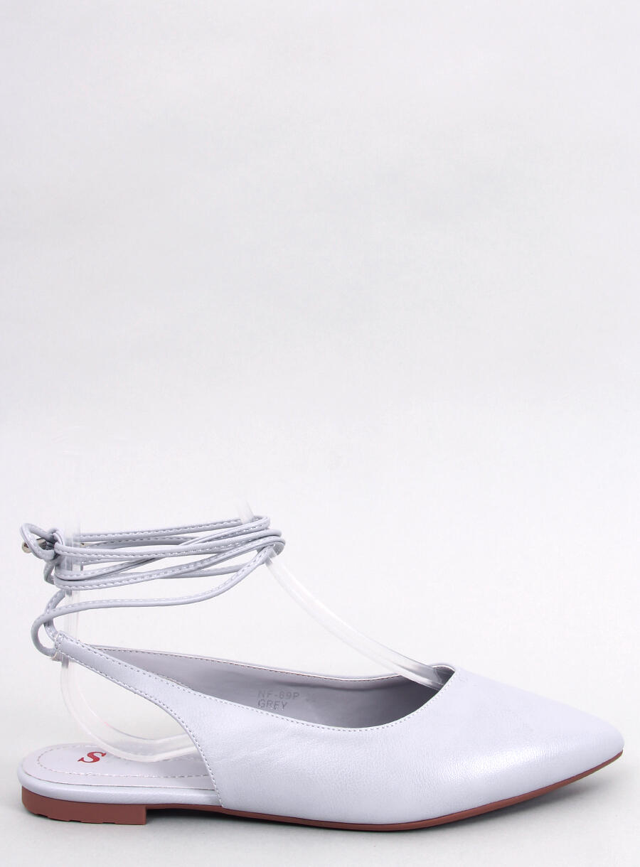 Grey  Ballerina Shoes for Woman with Open Heel