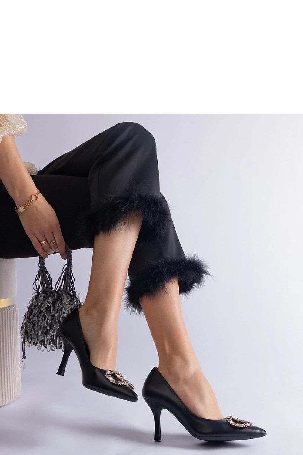 Black high heels shoes 