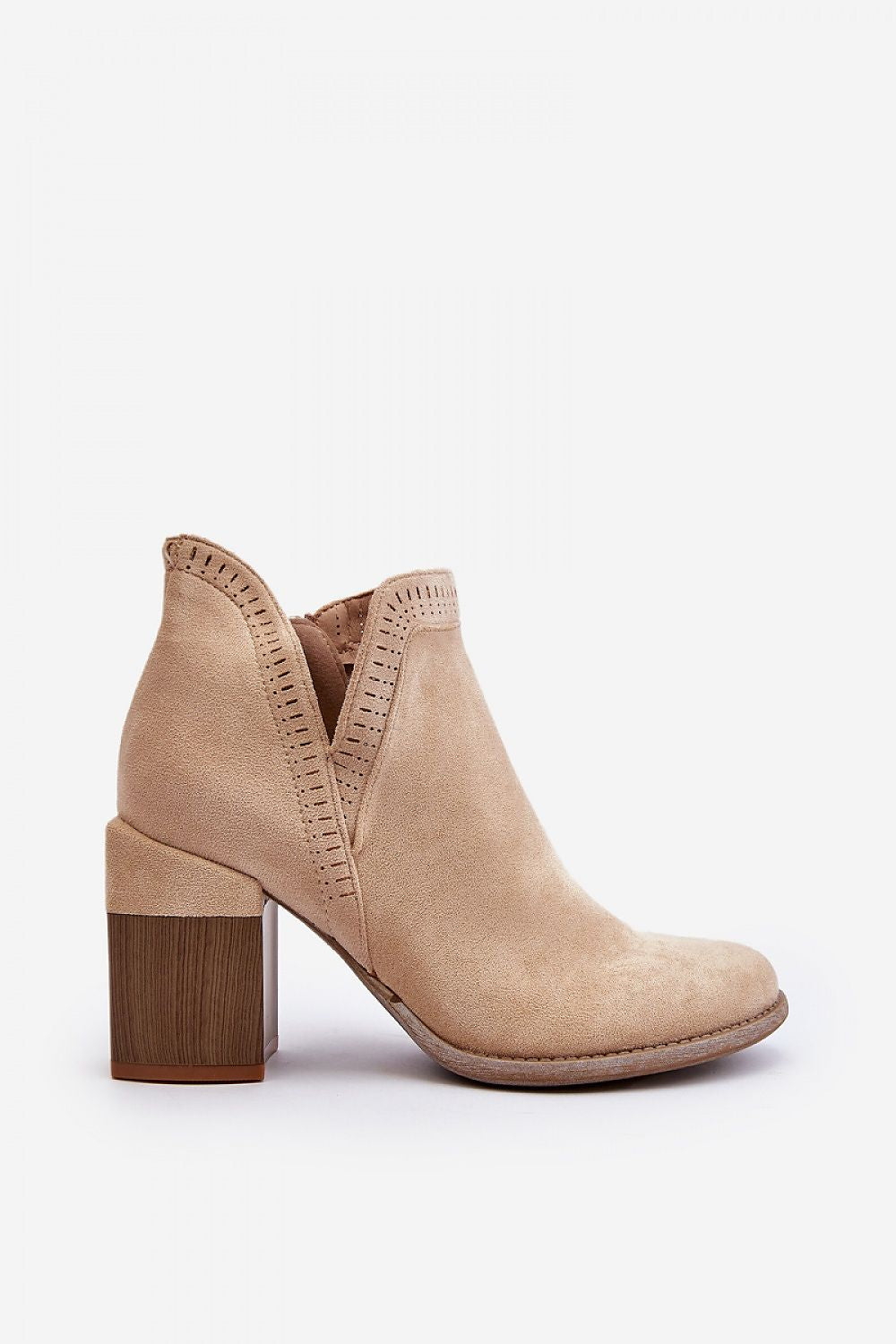 Juilet Beige Cutout Openwork Pattern Boots