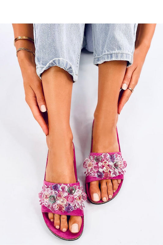 Ladies Cork Sandals Multicoloured Design - Cerise