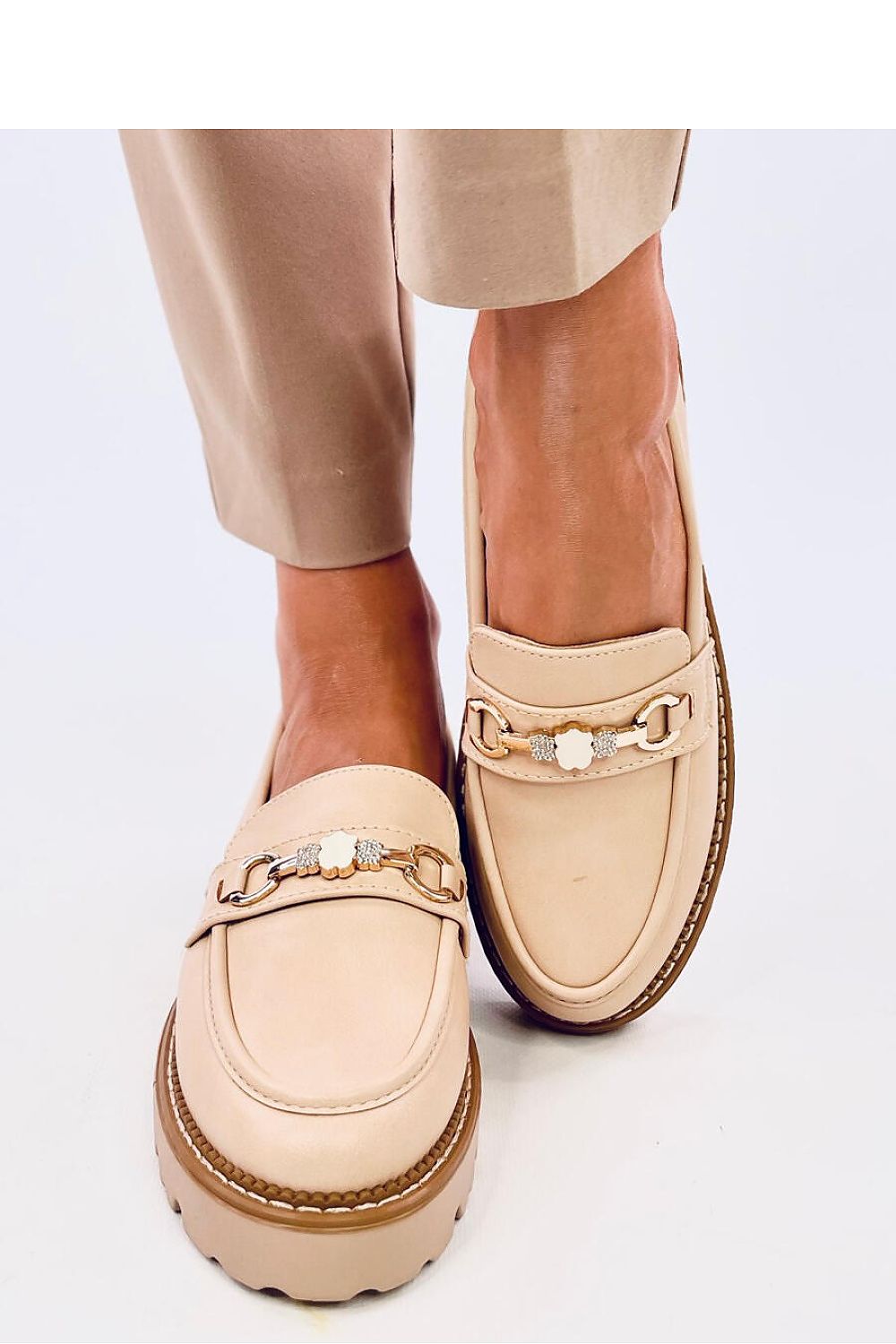 NEW Beige Platform Loafers