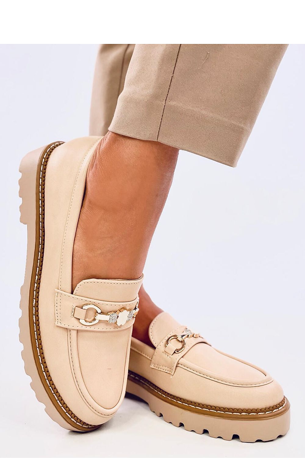 NEW Beige Platform Loafers