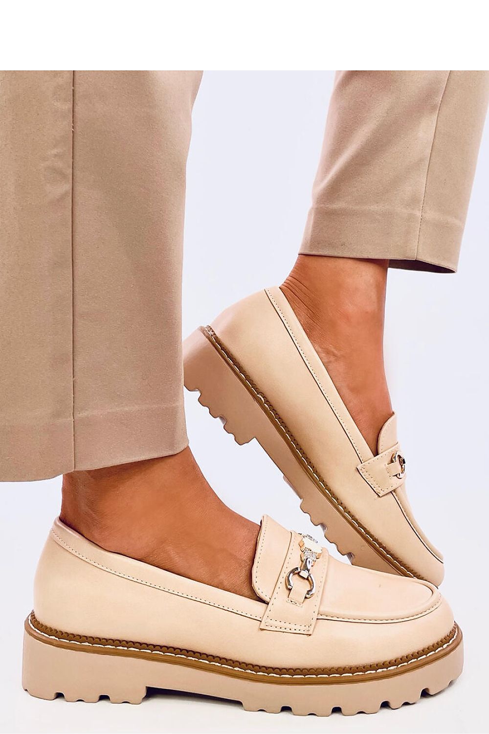 NEW Beige Platform Loafers