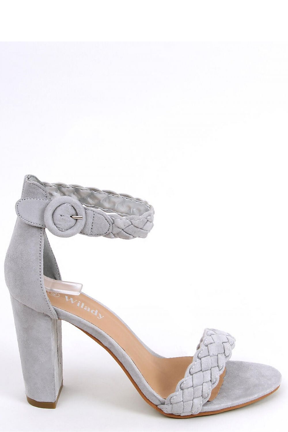 Grey Block Heel Sandals Shoes