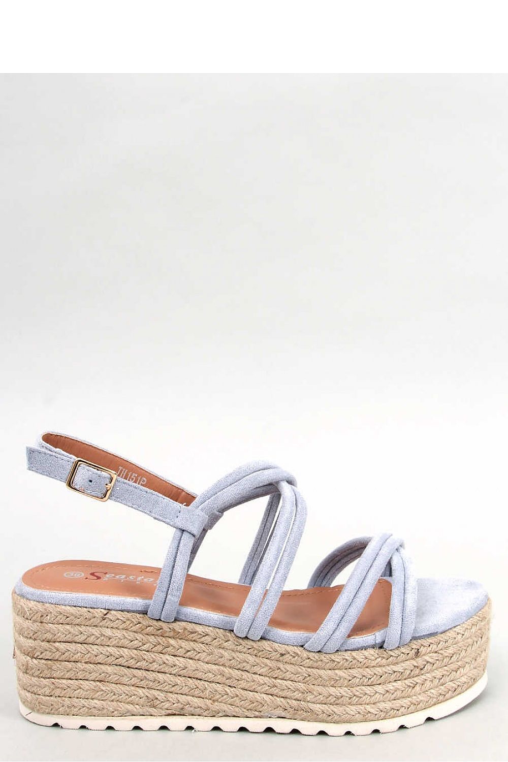 Woman Lightweight Blue Espadrilles Crossing Straps Design