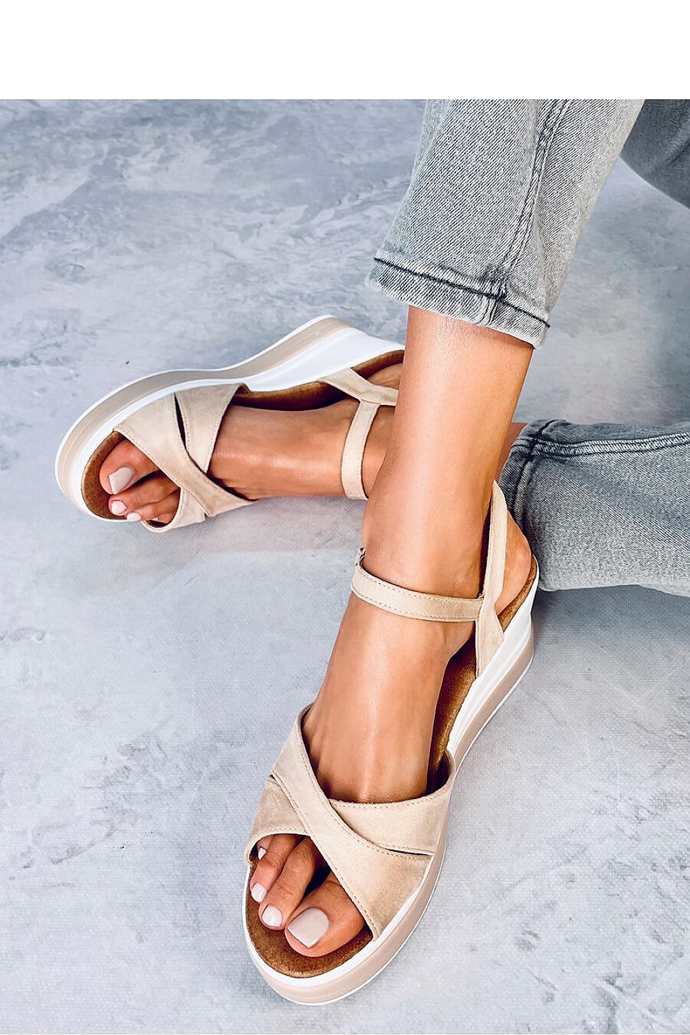 Classic Beige Open Toe Wedges