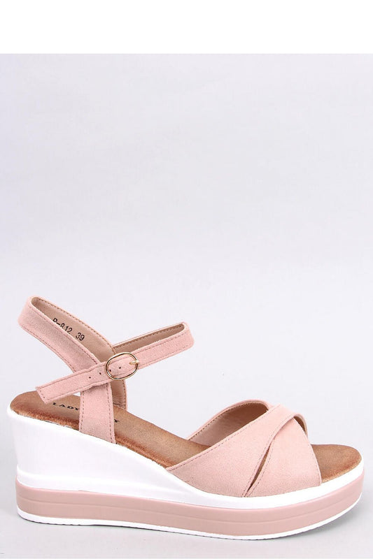 Light Rose Pink Open Toe Wedges