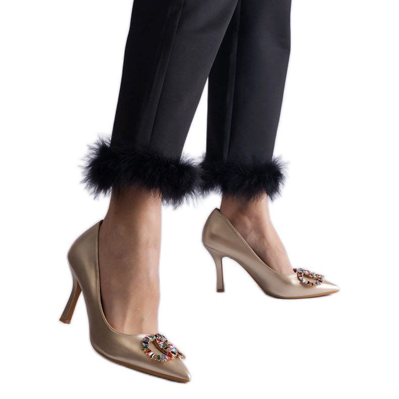 Gold High Heels Colourful Zircons