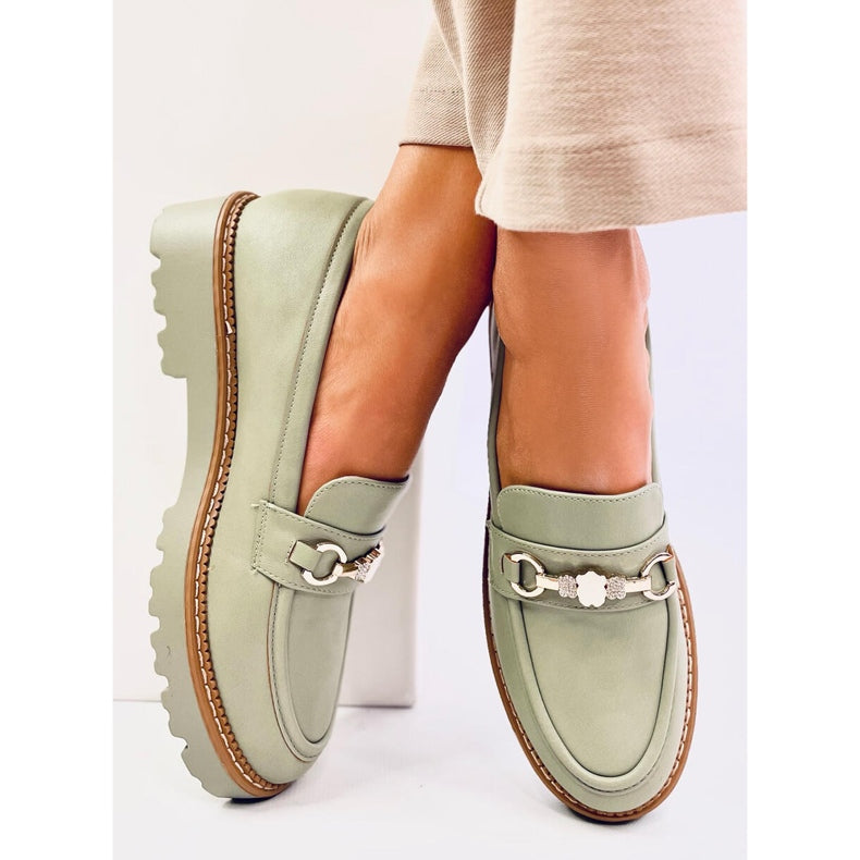 Winter Autumn Green Platform Loafers