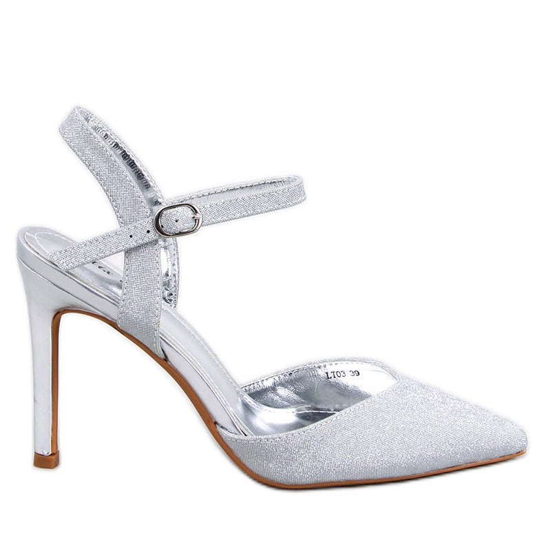 Silver Stiletto Heels Pump