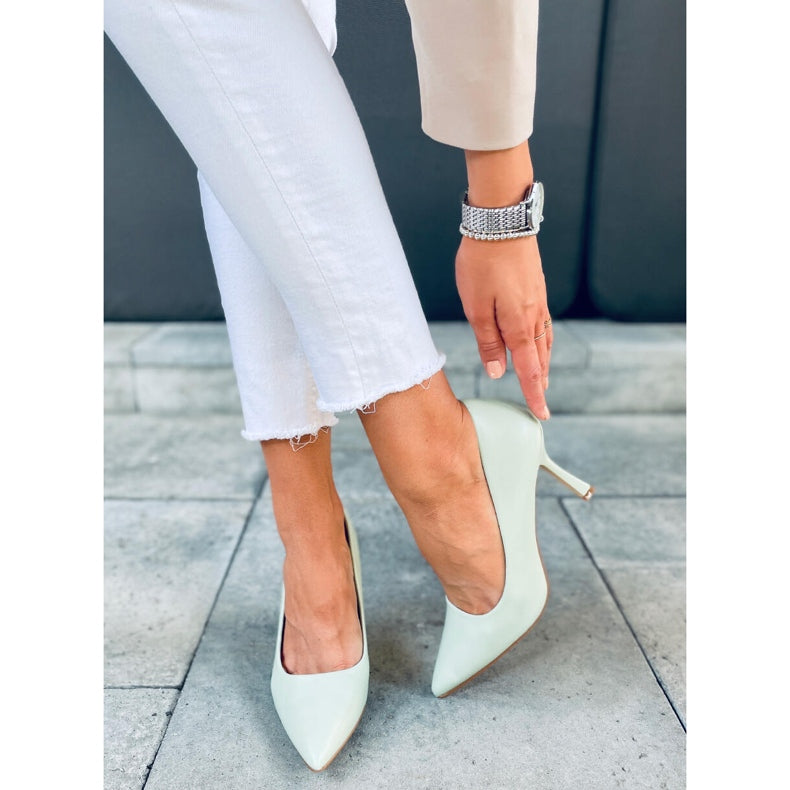 Woman's Mint Green High Heel Pumps - Green Heels Size 4