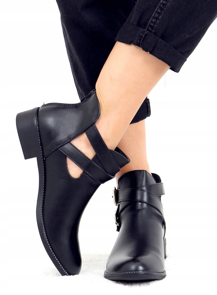 Black cut out outlet ankle boots